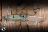 Microtech Marfione Select Socom RAM-LOK Manual Folding Knife Antique Green Titanium 4" M390 Tanto Bronze Stonewash 161RLS-13MS1