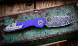 Keanison Knives Custom Basset Hound Purple TPT 2.75" Damascus