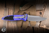 Microtech Socom Elite Automatic Folding Knife Purple Aluminum/Grip Inlay 4" M390 Clip Point Apocalyptic 160A-10APPU