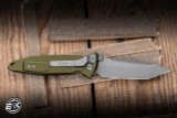 Microtech Socom Elite Manual Folding Knife OD Green Aluminum/Grip Inlay 4" M390 Tanto Apocalyptic 161-10APOD