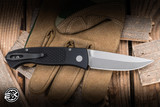 ProTech x Walter Brend Classic AUTO Folding Knife Diamond Textured Black Aluminum 3.1" MagnaCut Stonewash WB1105