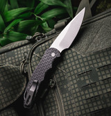 ProTech TR-4 Tactical Response 4 Automatic Folding Knife Feather Textured Black Aluminum 4" MagnaMax Saber Stonewash T4105F-MM
