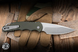 ProTech TR-4 Tactical Response 4 Automatic Folding Knife Green Aluminum 4" MagnaMax Saber Stonewash T4101-MM-GREEN