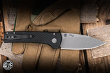 ProTech x Ramon Chaves Scapegoat Compact Auto Knife Carbide Textured Black Aluminum 2.95" MagnaMax Stonewash RCS1105