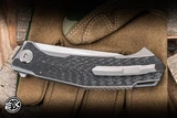 Shirogorov x Sinkevich Pike Folding Knife White Carbon Fiber  3.75" MagnaCut