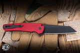 ProTech Malibu Button Lock Flipper Knife Red Aluminum 3.25" MagnaCut Reverse Tanto DLC 5403-RED