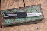 Preowned-Microtech Hera OTF Automatic Knife Black 3" M390 Dagger Stonewash 702-10
