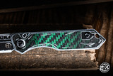 Heretic Knives Jinn Automatic Folding Knife Black & White Cel Shade Glow Carbon Fiber 3" MagnaCut Wharncliffe H113-CS-BW-CF