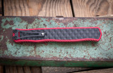 Preowned-Heretic Knives Cleric II OTF Automatic Knife Red Aluminum/Black Inlay 4.25" MagnaCut Dagger Black H020-4A-RED