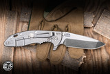 Hinderer Knives XM-18 Flipper Folding Knife Triway Black G10/Stonewash Titanium 3.5" MagnaCut Spanto