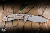 Hinderer Knives XM-18 Flipper Folding Knife Triway Black G10/BB Bronze Titanium 3.5" MagnaCut Spanto Working Finish