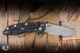 Hinderer Knives XM-18 Flipper Folding Knife Triway OD Green G10/Battle Black Titanium 3.5" MagnaCut Spanto Working Finish