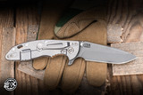 Hinderer Knives XM-18 Flipper Folding Knife Triway Coyote G10/Stonewash Titanium 3.5" MagnaCut Spanto Working Finish