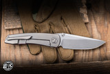 Sharknivco WAKA 4.9 Folding Knife Titanium/Purple Rain CamoQuartz Inlay 3.25" RWL-34 Blasted
