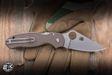Preowned-Sprint Run-Spyderco Para 3 Lightweight Knife Brown FRN  2.93" 15V Leaf Satin C223PBN15V