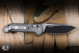 Microtech LUDT Ram-Lok Manual Folding Knife Natural Clear Frag Aluminum 3.4" M390 Tanto Black 1136RL-1FRNC