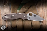 Preowned-Spyderco Sprint Run Para 3 Lightweight Folding Knife Brown FRN 2.95" 15V Drop Point Satin