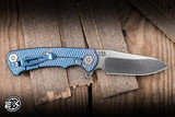 Hinderer Knives Project X Flipper Knife Black G10/Stonewash Blue 3.65" MagnaCut Sheepsfoot