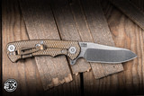 Hinderer Knives Project X Flipper Knife Black G10/Stonewash Bronze 3.65" MagnaCut Sheepsfoot
