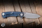 Hinderer Knives Project X Flipper Knife Blue G10/Battle Blue 3.65" MagnaCut Sheepsfoot