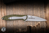 Kershaw Leek Assisted Flipper Knife Olive Aluminum 3" 14C28N Drop Point Bead Blast 1660OL