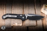 Microtech LUDT Ram-LOK Folding Knife Frag Aluminum 3.4" M390 Drop Point Black 1135RL-1FR