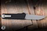 Chaves Knives Dissident OTF Automatic Knife Black Crosshatch Petrified Aluminum 3.8" M390 Drop Point Stonewash