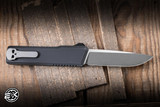 Chaves Knives Dissident OTF Automatic Knife Black Flat Battleworn Aluminum 3.8" M390 Drop Point TT Stonewash