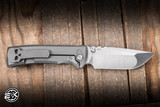 Chaves Knives Redencion Street Integral Folding Knife Stonewash Titanium/Magnetic Inlay 3.25" M390 Drop Point Belt Finish