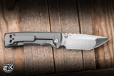 Chaves Knives Redencion Street Integral Folding Knife Stonewash Titanium/Magnetic Inlay 3.25" M390 Tanto Belt Finish