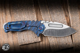 Medford Praetorian Micro T Folding Knife Blue Bead Blasted/"Blue Lightning" Titanium 2.9" S35VN Drop Point Tumbled