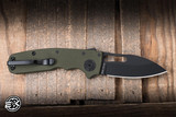 Demko Knives Shark Cub Stealth Folding Knife OD Green G10 2.75" 20CV Slicer Shark Black