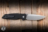 ProTech TR-3 Integrity Manual Folding Knife Relic Textured Black Aluminum 3.5" MagnaCut Stonewash INT1105