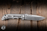 Preowned-Spartan Blades SF5 SHF Harsey Folder Knife Titanium 4" S45VN Drop Point Stonewash SBSF5SW