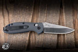 Preowned-Benchmade Mini Griptilian AXIS Lock Knife Gray G10/Blue Accents 2.9" 20CV Drop Point Satin 556-1