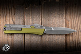 Preowned-Microtech Glykon OTF Automatic Knife OD Green Aluminum/Titanium 3.75" M390 Bayonet Stonewash 