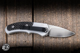 Preowned-Protech Runt J4 Automatic Knife Silver/Black CF Inlay 1.94" 154CM Drop Point Satin 44OOBT