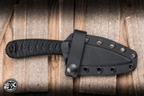 Bastinelli Knives Custom Sin Fixed Blade Knife Black Tskuka Wrap/Bronze Menuki Snake 3.54" N690CO Black PVD