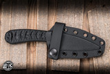 Bastinelli Knives Custom Sin Fixed Blade Knife Black Tskuka Wrap 3.54" N690CO Black PVD