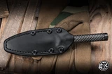 Marfione Custom A.D.O.Fixed Blade Knife DLC Double Vapor Blast/Ti End Cap 4.5" Dagger 115-DLCVB