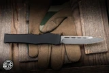 Microtech Marfione Select Halo III OTF Knife Black/Natural Hardcoat Charging 3.8" M390 Clip Point Stonewash 1250-10MS1