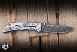 Spartan Blades Custom Harsey Folding Knife "Saint Michael" Engraved Titanium 3.25" Damascus Drop Point