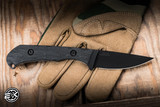 Toor Knives Barrow Fixed Blade Knife Socom Black G10 2.8" MagnaCut Drop Point Black