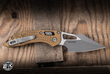 Microtech M-Stitch Ram-LOK Folding Knife Tan Frag Aluminum 3.25" M390 Apocalyptic 169MRL-10APFRTA