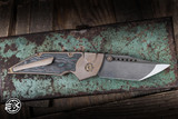 Hypercut Manufacturing Dharma Manual Folding Knife Titanium/Shipwreck CC Inlay 3.2" S45VN Tanto 2-Tone