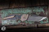  Hypercut Manufacturing Dharma Manual Folding Knife Titanium/Shipwreck CC Inlay 3.2" S45VN Tanto 2-Tone