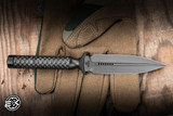 Marfione Custom A.D.O.Fixed Blade Knife DLC Double Vapor Blast 3.6" 3V Dagger  115-DLCVBBN