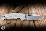 Preowned-Demko Knives MGAD20 Folding Knife K1 Textured Titanium 3.6" 3V Clip Point