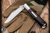 Preowned-Great Eastern Cutlery #971119 Tidioute Cutlery Allegheny Maroon Linen Micarta 4" 1095 Clip Point Satin