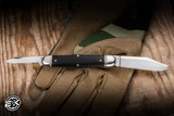Preowned-Great Eastern Cutlery #321224 Engineer Pocket Knife Gabon Ebony 2.75" 1095 Clip Point/Pen Polished